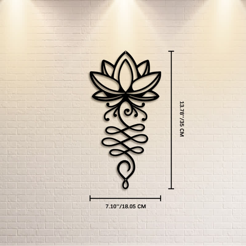 Buddha Stones Metal Lotus Enlightenment Minimalist Wall Hanging Iron Meaningful Symbols Wall Art - Approx. 18.05cm x 35cm x 0.1cm / 7.10in x 13.78in x 0.04in - image 6