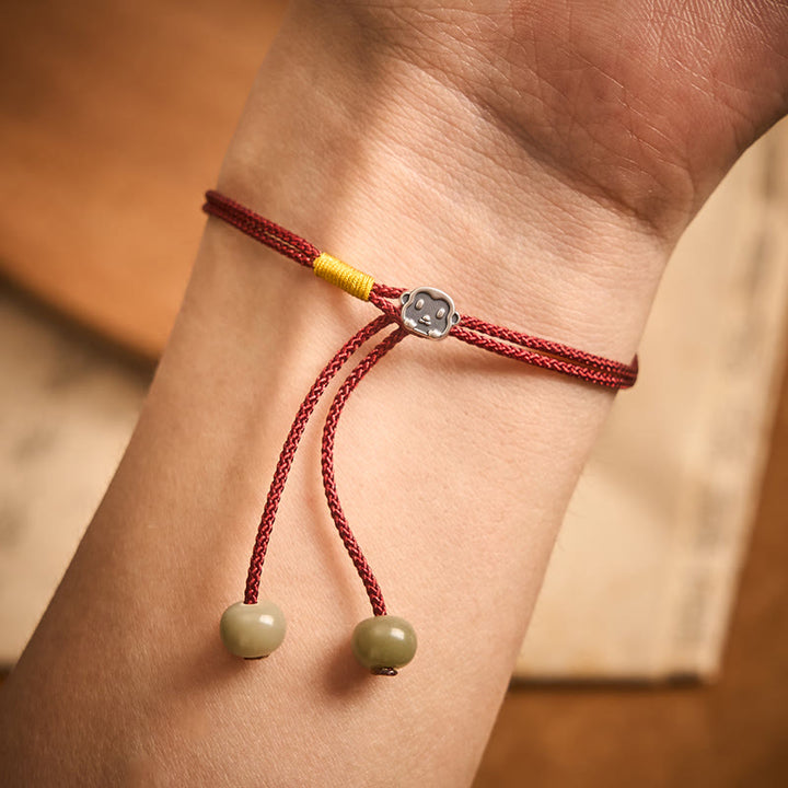 Buddha Stones Vintage 925 Sterling Silver Chinese Zodiac Luck Braided Red String Bracelet - image 13