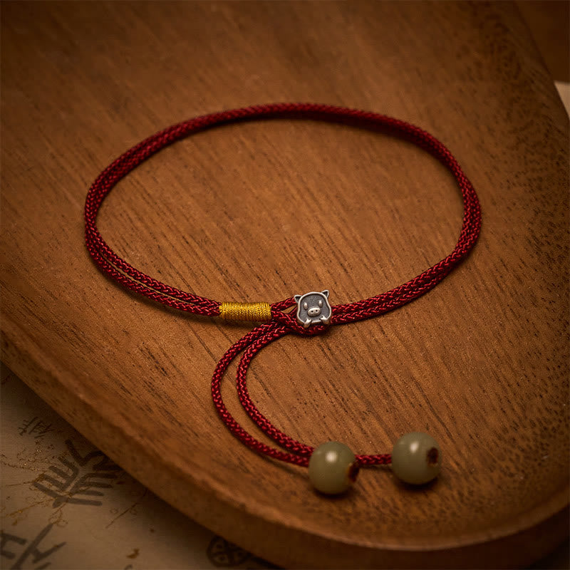 Buddha Stones Vintage 925 Sterling Silver Chinese Zodiac Luck Braided Red String Bracelet - image 23