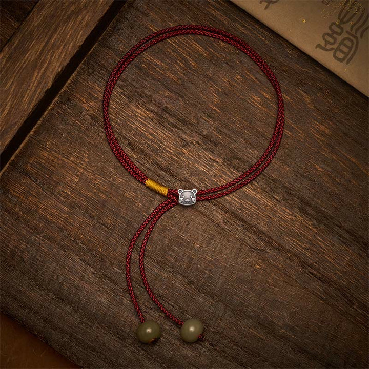 Buddha Stones Vintage 925 Sterling Silver Chinese Zodiac Luck Braided Red String Bracelet - image 28