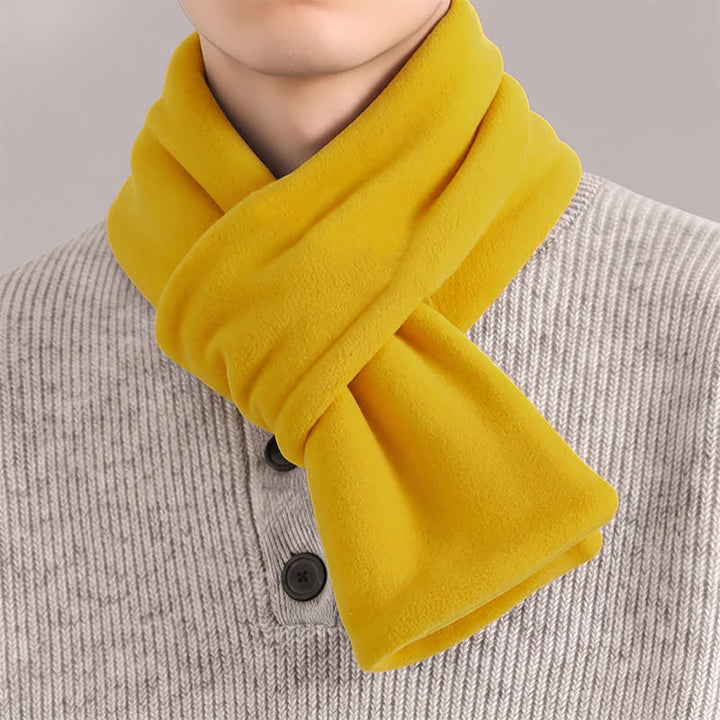 Buddha Stones Fall Winter Plush Cross Front Neck Warmer Minimalist Men's Scarf - Gold - image 21