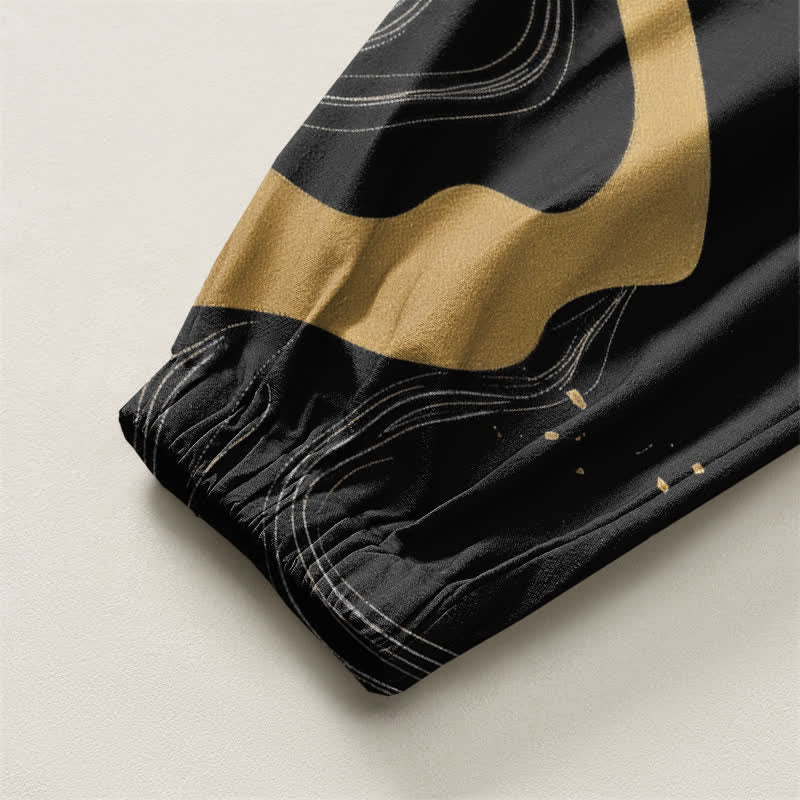 Buddha Stones Pure Cotton Eastern Dragon Pattern Drawstring Men's Harem Pants With Pockets - image 4