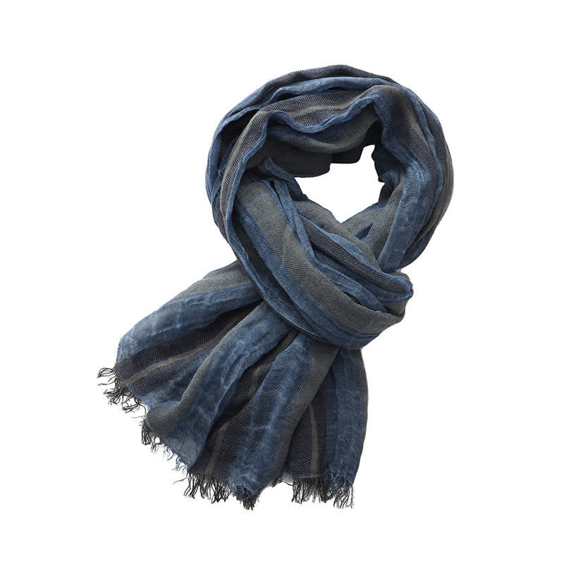 Buddha Stones Spring Fall Relaxed Gauzy Striped Travel Ready Men's Scarf - image 1