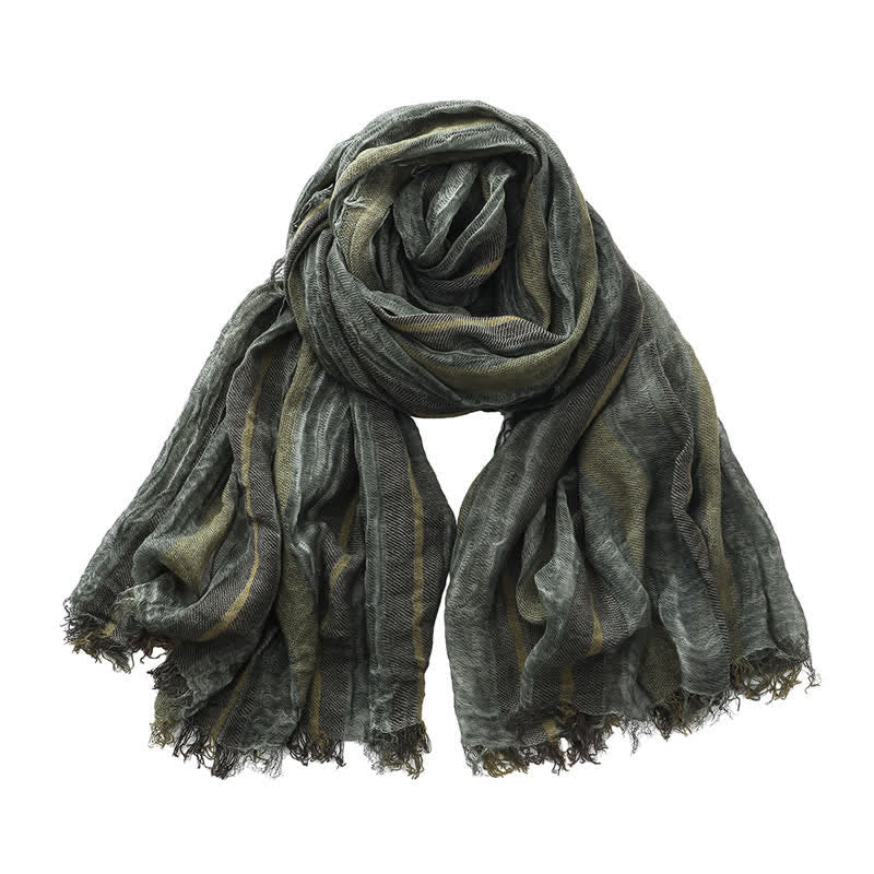 Buddha Stones Spring Fall Relaxed Gauzy Striped Travel Ready Men's Scarf - DimGray - image 12