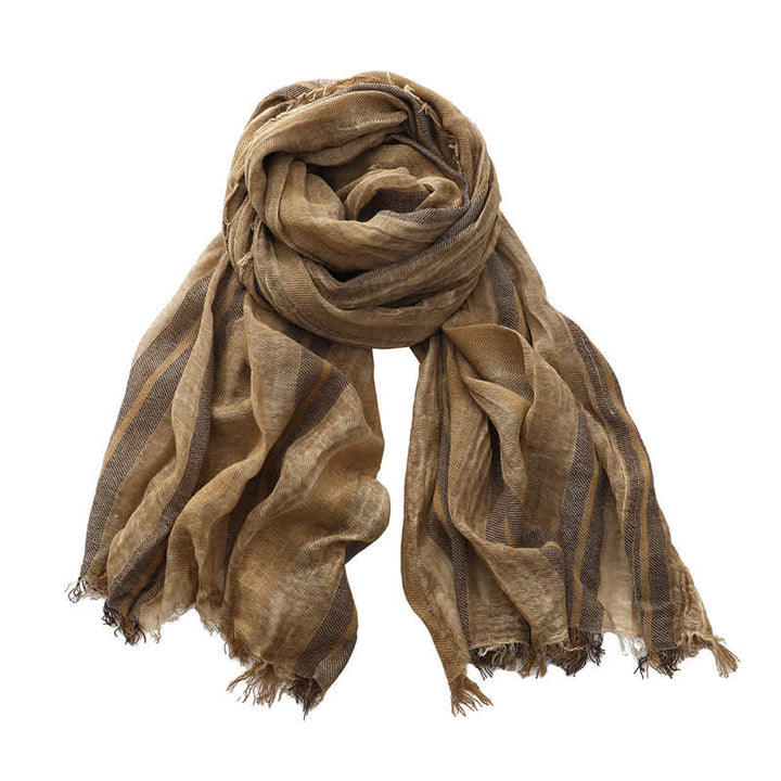 Buddha Stones Spring Fall Relaxed Gauzy Striped Travel Ready Men's Scarf - Peru - image 5