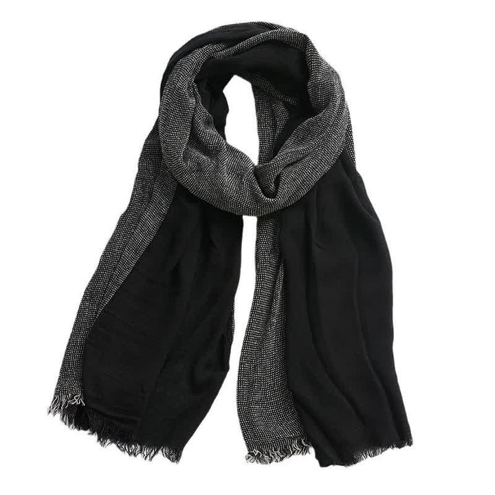 Buddha Stones Spring Fall Two-Colored Woven Tassel Men's Scarf - image 8