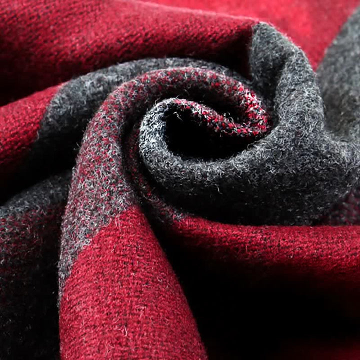 Buddha Stones Fall Winter Classic Charcoal Stripe Fringe Men's Scarf - image 8
