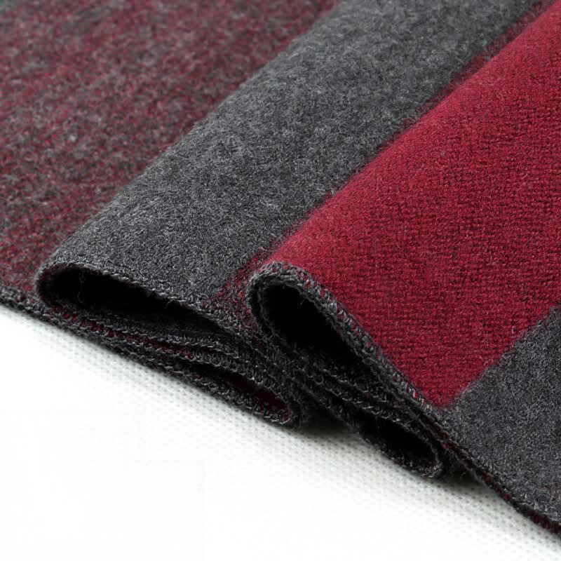 Buddha Stones Fall Winter Classic Charcoal Stripe Fringe Men's Scarf - image 7