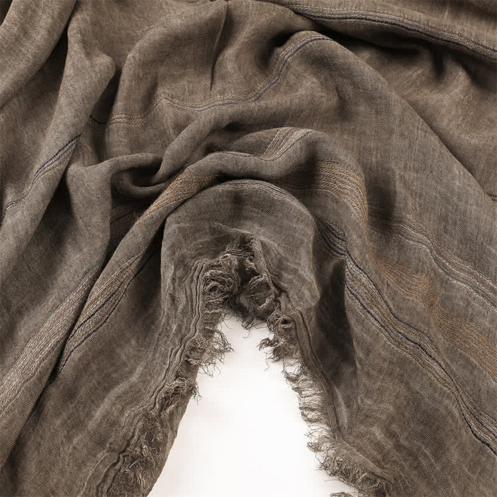 Buddha Stones Spring Fall Vintage Striped Tassel Travel Men's Scarf - image 7