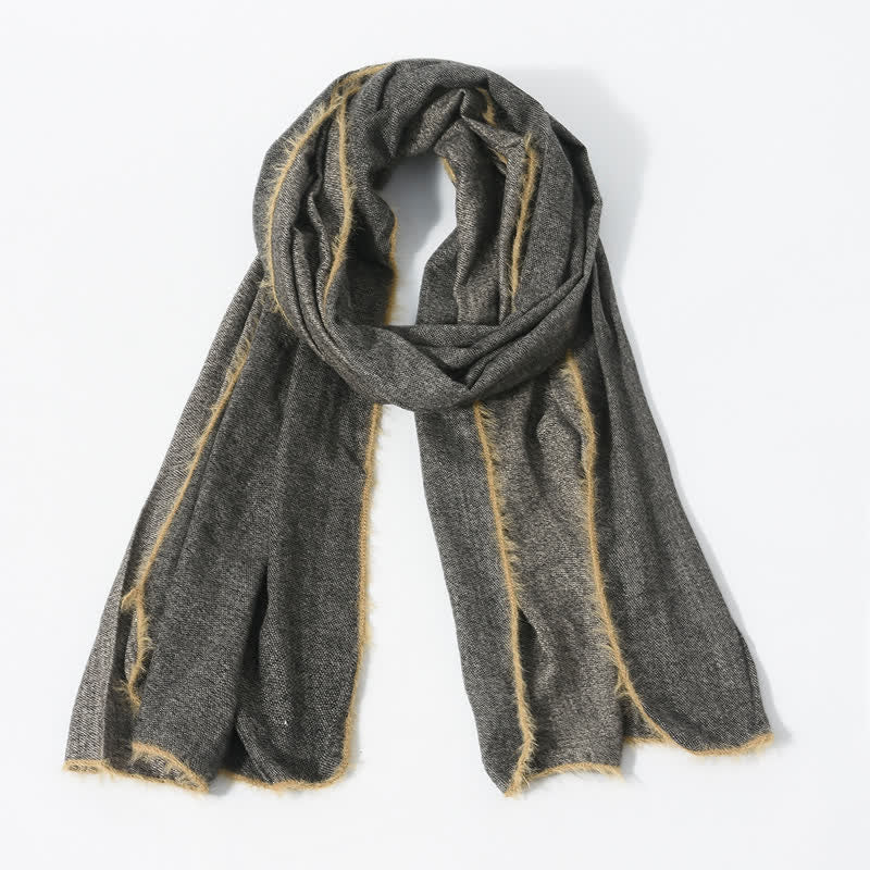 Buddha Stones Fall Winter Soft Drape Fringe Edge Men's Scarf - image 2