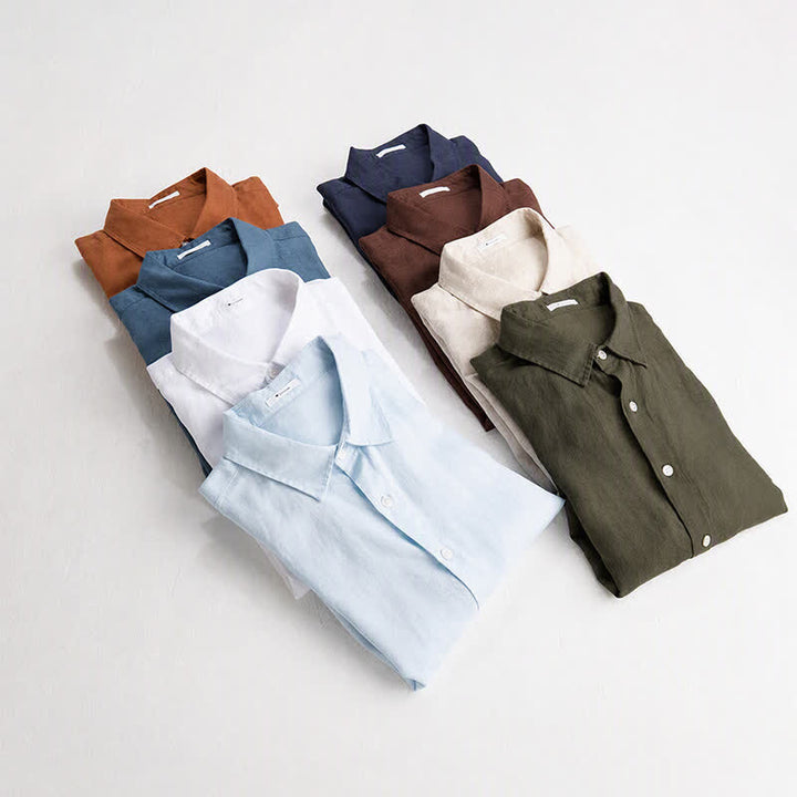 Buddha Stones Spring Fall Casual Minimalist Button-Up Solid Men's Long Sleeve Shirts - image 21