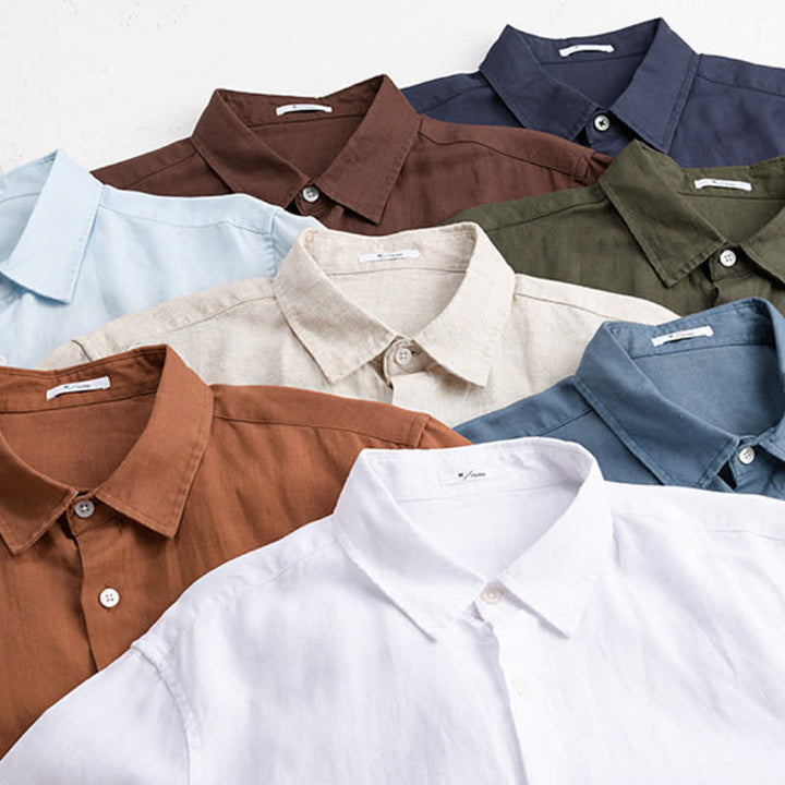 Buddha Stones Spring Fall Casual Minimalist Button-Up Solid Men's Long Sleeve Shirts - image 22