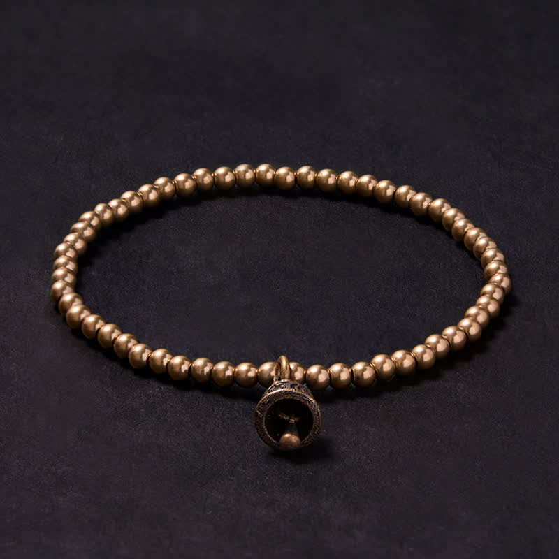 Buddha Stones Copper Beads Bell Pendant Balance Bracelet - image 2