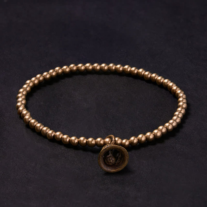 Buddha Stones Copper Beads Chinese Copper Coins Bell Wealth Bracelet - image 1