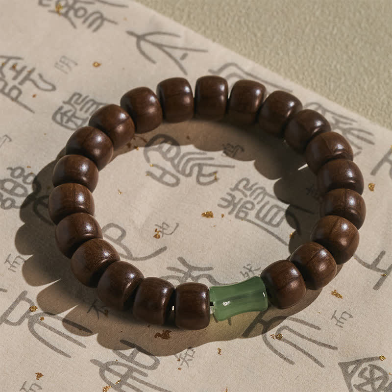 Buddha Stones Abelia Biflora Protection Vintage Prayer Bead Charm Bracelet - image 2