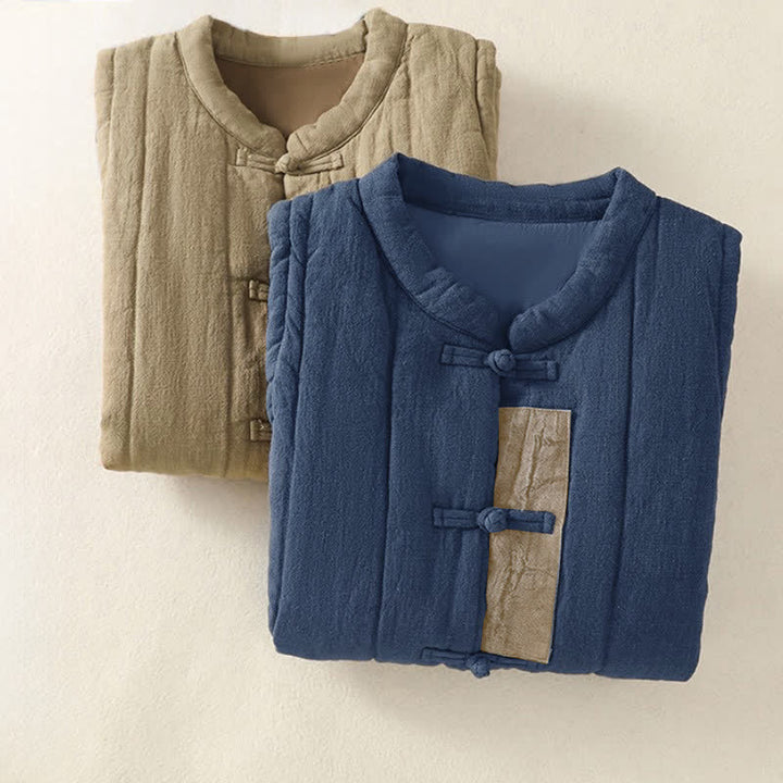 Buddha Stones Winter Vintage Tang Style Frog Button Solid Tank Top Women's Vest With Pockets - image 5