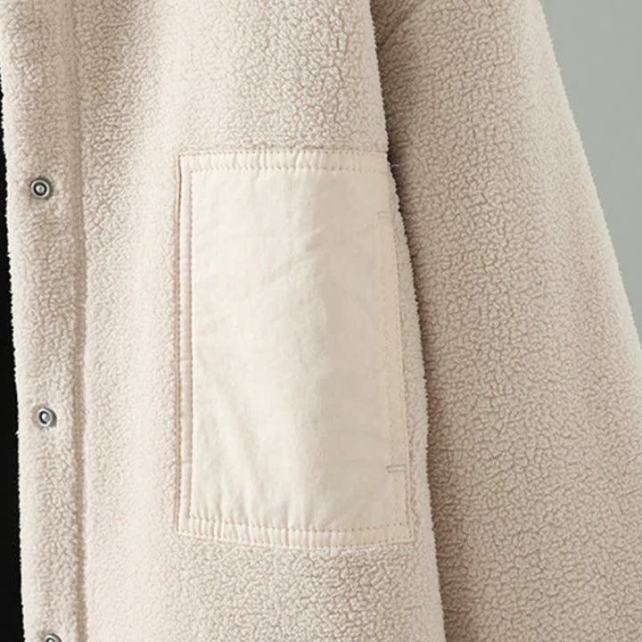 Buddha Stones Winter Casual Tang Style Mandarin Collar Solid Women's Jacket With Pocket - image 14