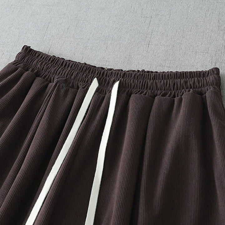 Buddha Stones Spring Summer Casual Drawstring Solid Capri Pants Women's Wide Leg Pants With Pocket - image 5