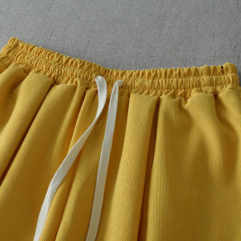 Buddha Stones Spring Summer Casual Drawstring Solid Capri Pants Women's Wide Leg Pants With Pocket - image 1
