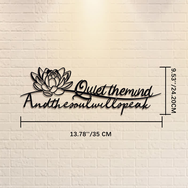 Buddha Stones Lotus Quote Quiet The Mind And The Soul Will Speak Meaningful Symbols Wall Art - Approx. 35cm x 11.97cm x 0.1cm / 13.78in x 4.71in x 0.04in - image 6