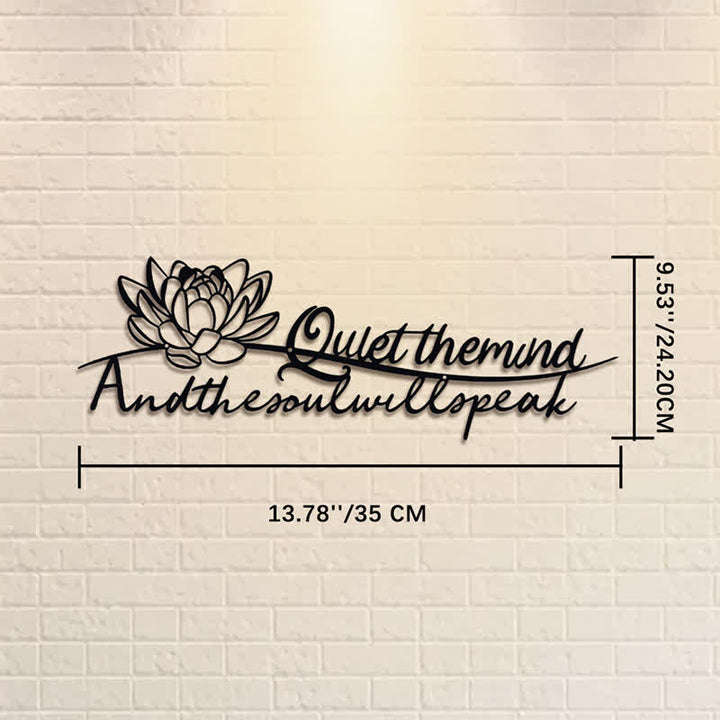 Buddha Stones Lotus Quote Quiet The Mind And The Soul Will Speak Meaningful Symbols Wall Art - Approx. 35cm x 11.97cm x 0.1cm / 13.78in x 4.71in x 0.04in - image 6