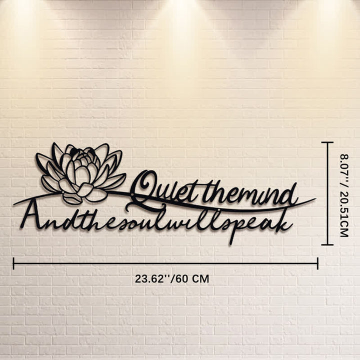 Buddha Stones Lotus Quote Quiet The Mind And The Soul Will Speak Meaningful Symbols Wall Art - Approx. 60cm x 20.51cm x 0.12cm / 23.62in x 8.07in x 0.05in - image 12