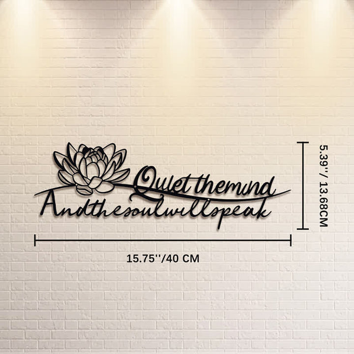 Buddha Stones Lotus Quote Quiet The Mind And The Soul Will Speak Meaningful Symbols Wall Art - Approx. 40cm x 13.68cm x 0.1cm / 15.75in x 5.39in x 0.04in - image 8