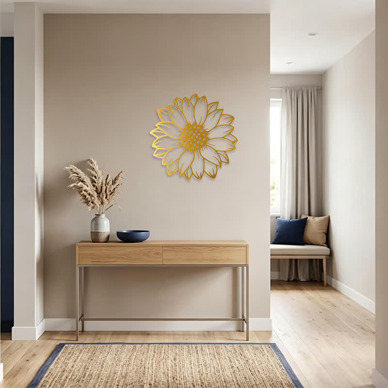 Buddha Stones Round Floral Sunflower Energy Iron Metal Wall Decor - image 32