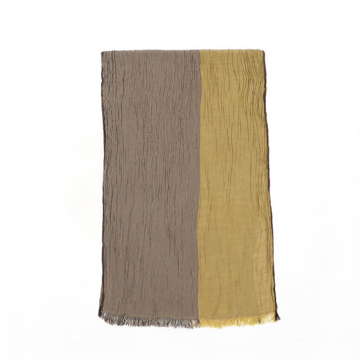 Buddha Stones Spring Fall Two Tone Olive Brown Crinkled Tassel Women's Scarf - image 10