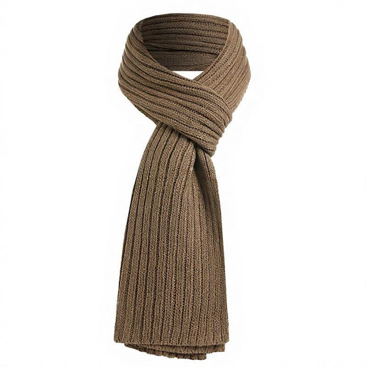 Buddha Stones Fall Winter Classic Long Ribbed Knit Men's Scarf - Tan - image 3