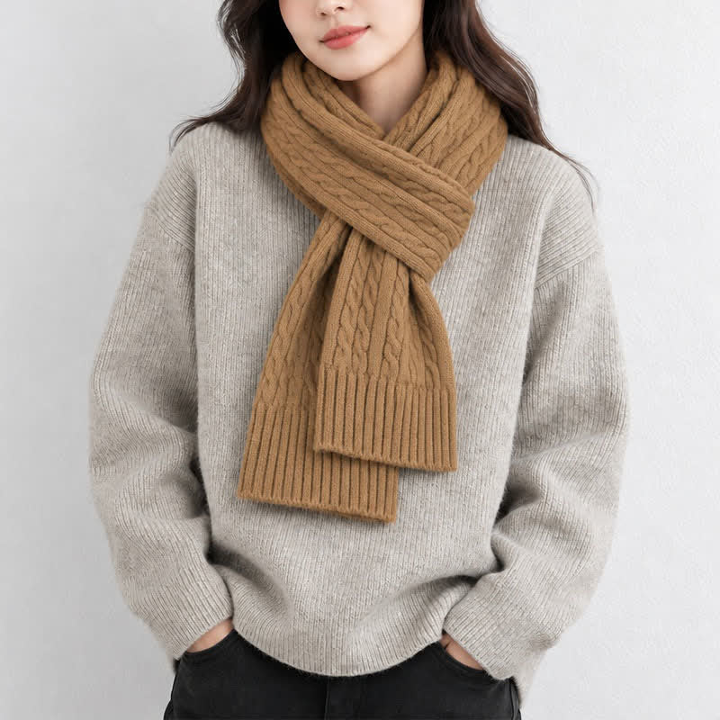 Buddha Stones Fall Winter Classic Cable Knit Cozy Men's Scarf - image 25