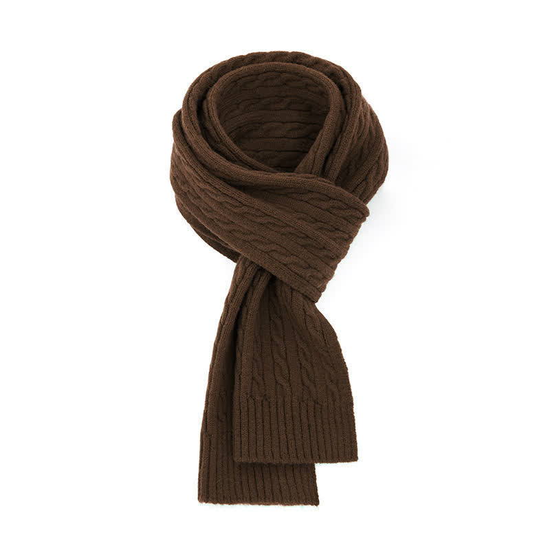 Buddha Stones Fall Winter Classic Cable Knit Cozy Men's Scarf - SaddleBrown - image 0