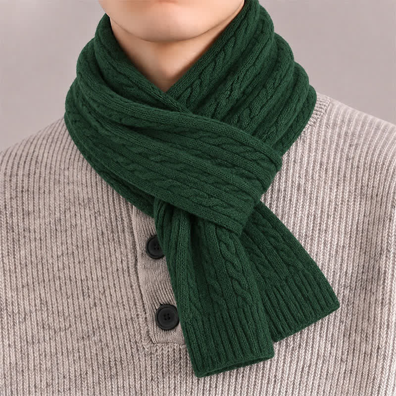 Buddha Stones Fall Winter Classic Cable Knit Cozy Men's Scarf - image 3