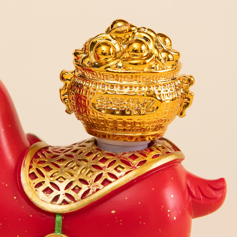 Buddha Stones Resin Zodiac Goat Sheep Prosperity Ingot Gourd Desk Accent Cute Animal Decor - image 5