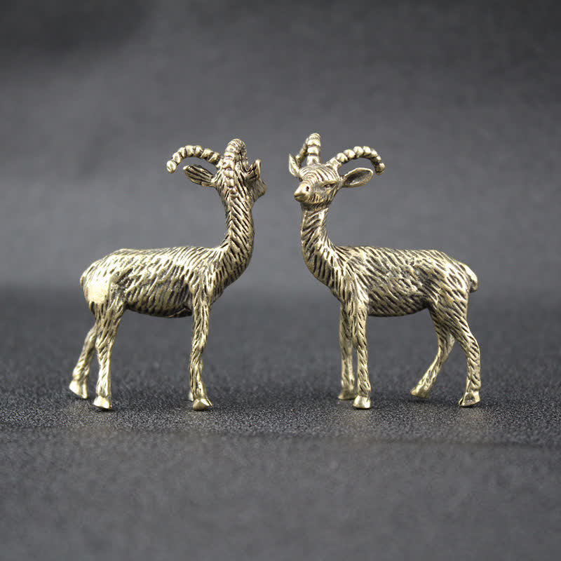 Buddha Stones Brass Goat Chinese Zodiac Luck Figurine Cute Animal Decor - image 3