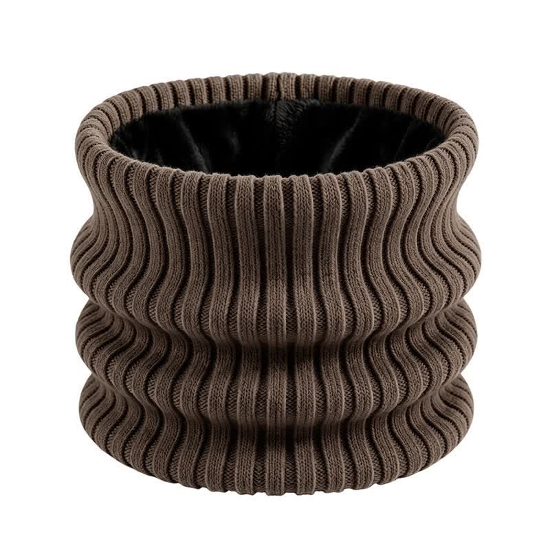 Buddha Stones Winter Ribbed Knit Fleece Lined Neck Gaiter Men's Scarf - SaddleBrown - image 13