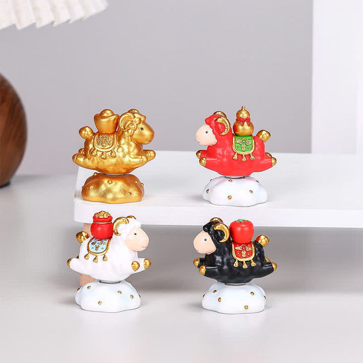 Buddha Stones Resin Rotating Prosperity Chinese Zodiac Goat Sheep Desk Ornament Cute Animal Decor - image 17