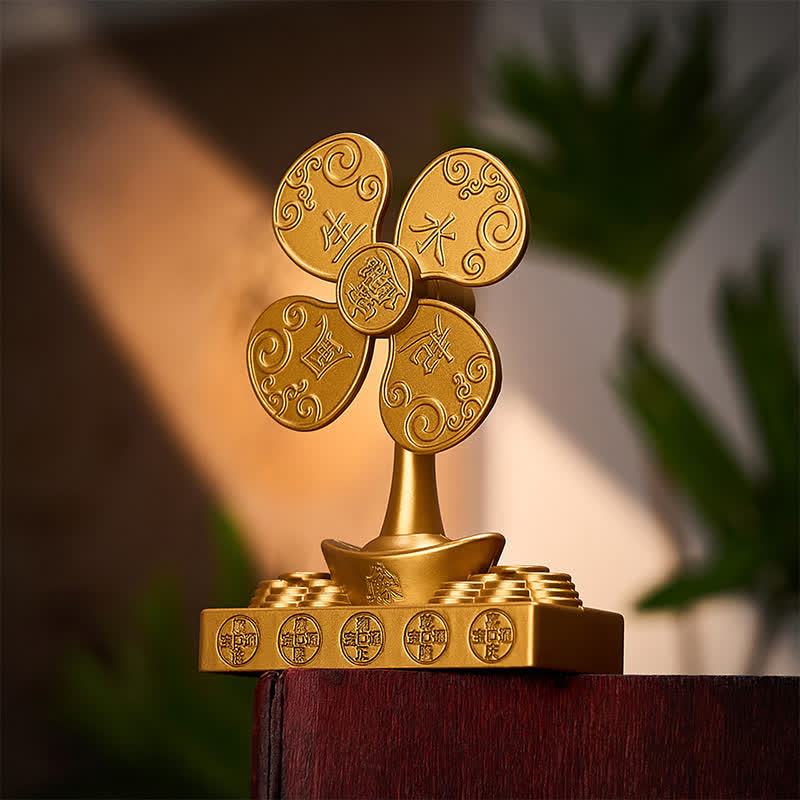 Buddha Stones Relief Carved Brass Yuanbao Pinwheel Five Emperor Coins Prosperity Wealth & Fortune Symbols - image 4