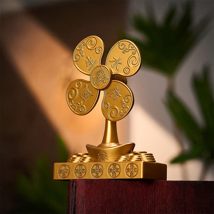 Buddha Stones Relief Carved Brass Yuanbao Pinwheel Five Emperor Coins Prosperity Wealth & Fortune Symbols - image 4