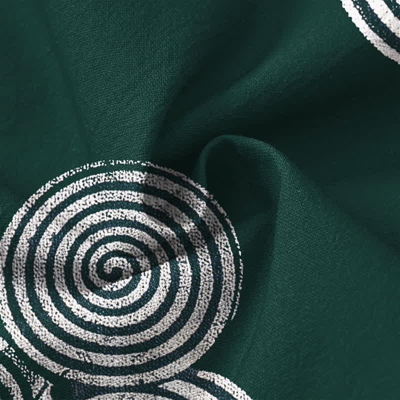 Buddha Stones Cotton Bohemian Spiral Pattern V-Neck Buttons Men's Long Sleeve Shirts - image 20