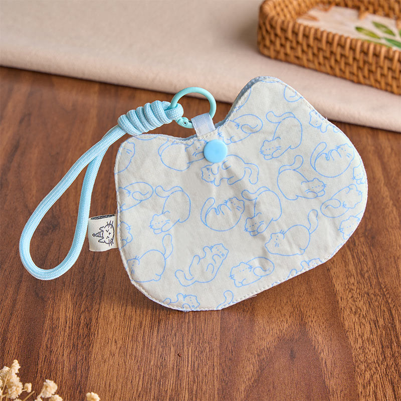 Buddha Stones Yellow White Kitten Paw Print Pattern Cute Snap Button Wallet - image 8