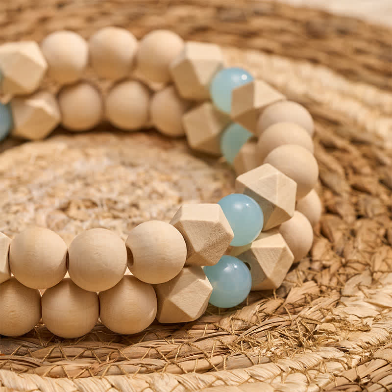 Buddha Stones Faceted Wood Beads Double Tassel Hanging Mindful Living Decor - image 7
