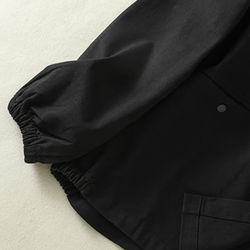 Buddha Stones Fall Casual Button-Up Solid Women's Jacket With Pockets - image 13