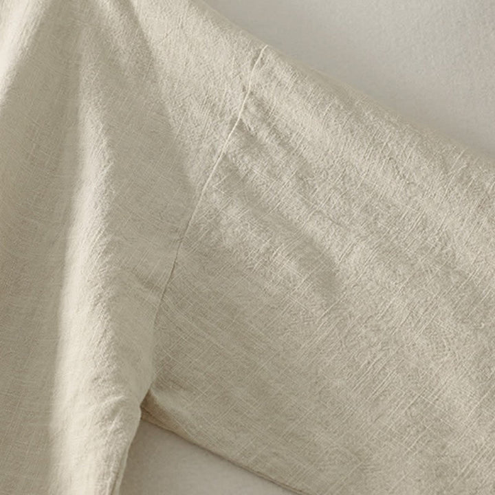 Buddha Stones Fall Casual Tang Style Frog Button Solid Cotton Linen Women's Long Sleeve Shirts - image 5