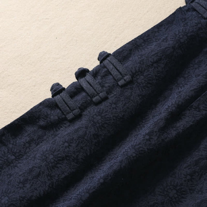 Buddha Stones Fall Vintage Tang Style Pankou Solid Cotton Linen Women's Skirts With Pocket - image 14