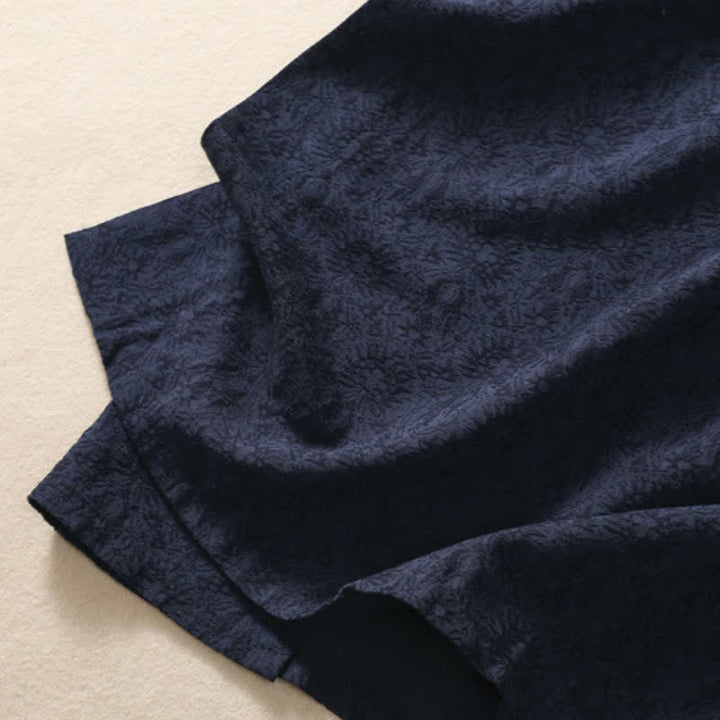 Buddha Stones Fall Vintage Tang Style Pankou Solid Cotton Linen Women's Skirts With Pocket - image 16