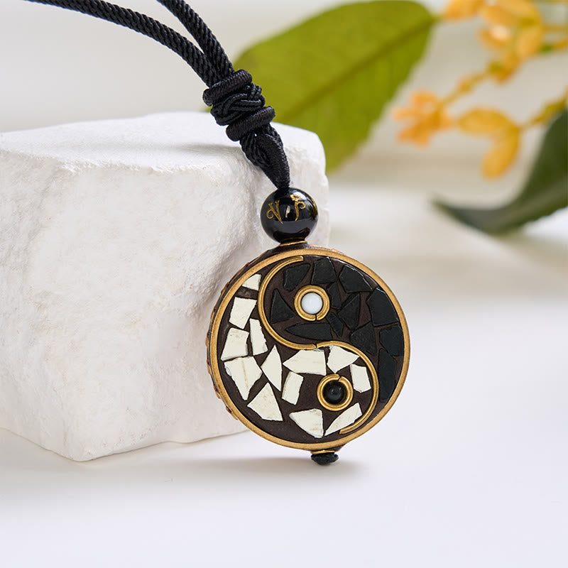 Buddha Stones Copper Alloy Yin Yang Pendant Balance Necklace - image 1