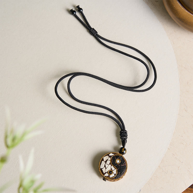 Buddha Stones Copper Alloy Yin Yang Pendant Balance Necklace - image 8