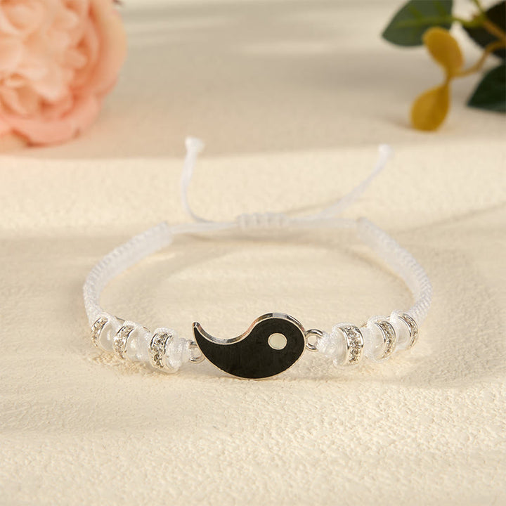 Buddha Stones 2pcs Yin Yang Hematite Support Adjustable Couple Bracelet - image 8
