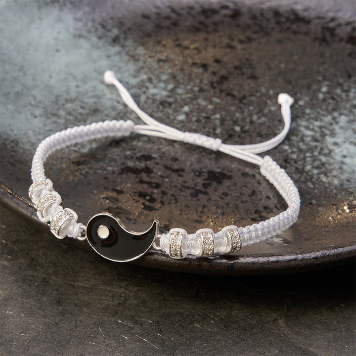 Buddha Stones 2pcs Yin Yang Hematite Support Adjustable Couple Bracelet - image 11
